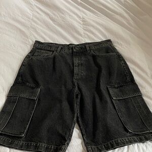 Long Black Cargo Shorts